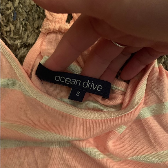 Pink and yellow striped tank NEVER WORN - Picture 2 of 2